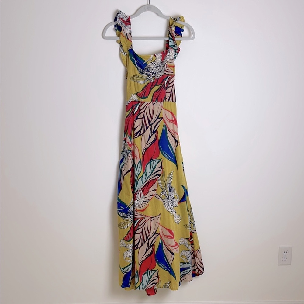 Bel Kazaan Designer Floral Yellow Maxi Dress—check comps online 50% lower)